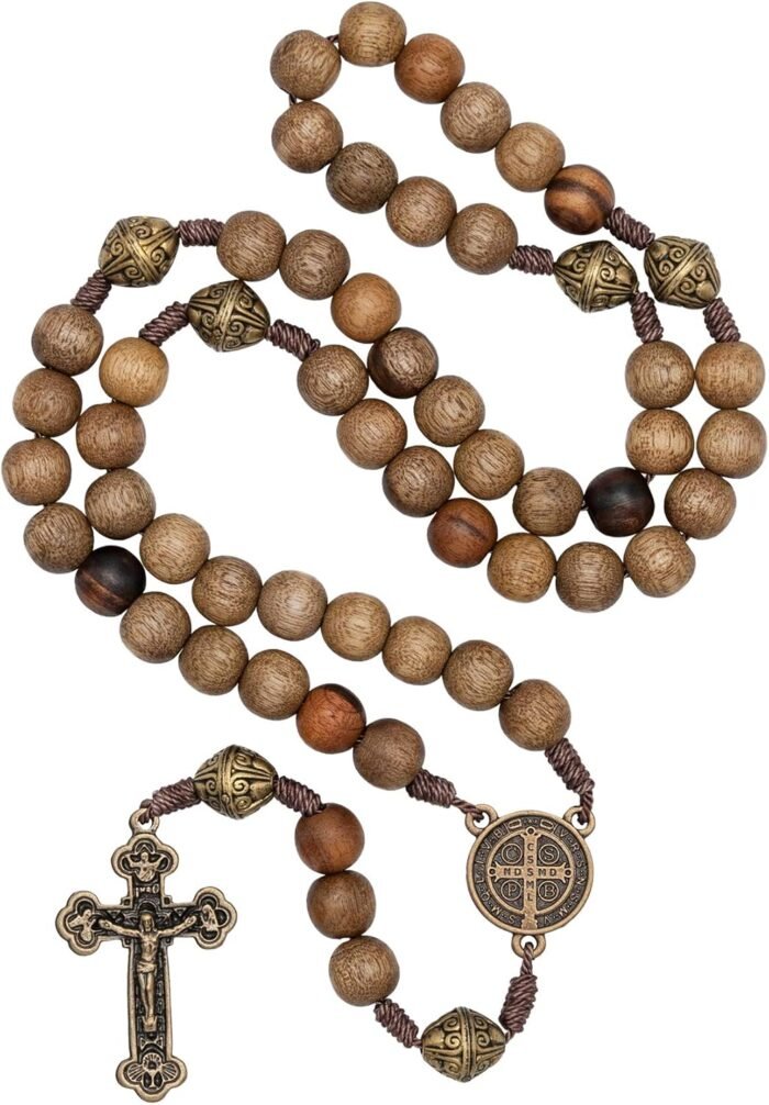 Intercession Our Father Sacred Handmade Solid Wood Rosary - Image 2
