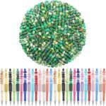 Large Hole European Beads for Pens - 100 Pieces Dark Green Assorted Fairy Wand G... - Image 2