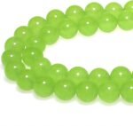 MJDCB Stone Beads 6mm 60pcs Round Fruit Green Jade Loose Gemstone Bead Charms fo... - Image 2