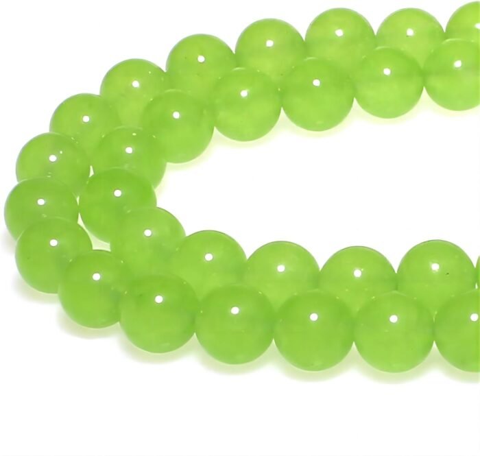 MJDCB Stone Beads 6mm 60pcs Round Fruit Green Jade Loose Gemstone Bead Charms fo... - Image 2