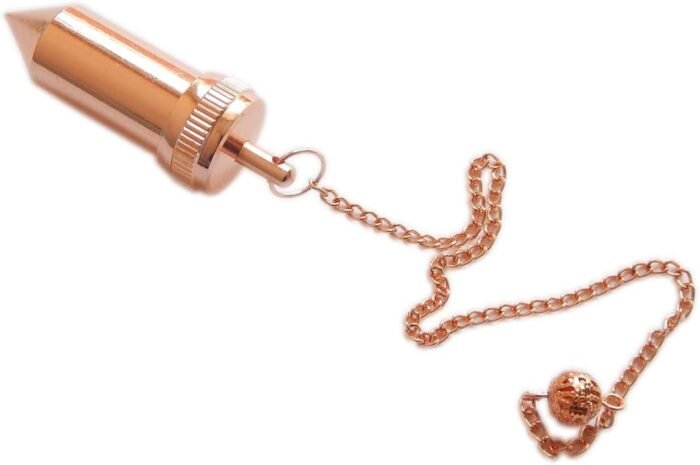Pointed Pencil Design Copper Metal Cone Shape Openable Dowsing Pendulum for Divi... - Image 2