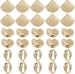 SUNNYCLUE 1 Box 30Pcs Real 14K Gold Plated Ocean Shell Beads Sea Animal Beads Al... - Image 2
