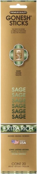 Sage- 20 STICK PACK - Extra Rich Incense by GONESH - Image 2