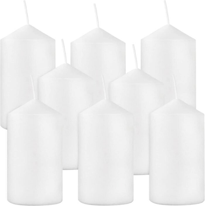 Set of 8 Unscented Pillar Candles 2" x 4"，White Candles for Home Decor,Church,Re... - Image 2