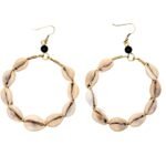 Shop Asali's Kenyan Brass Earrings: Multiple Cowrie Shell Designs and Africa Map... - Image 2