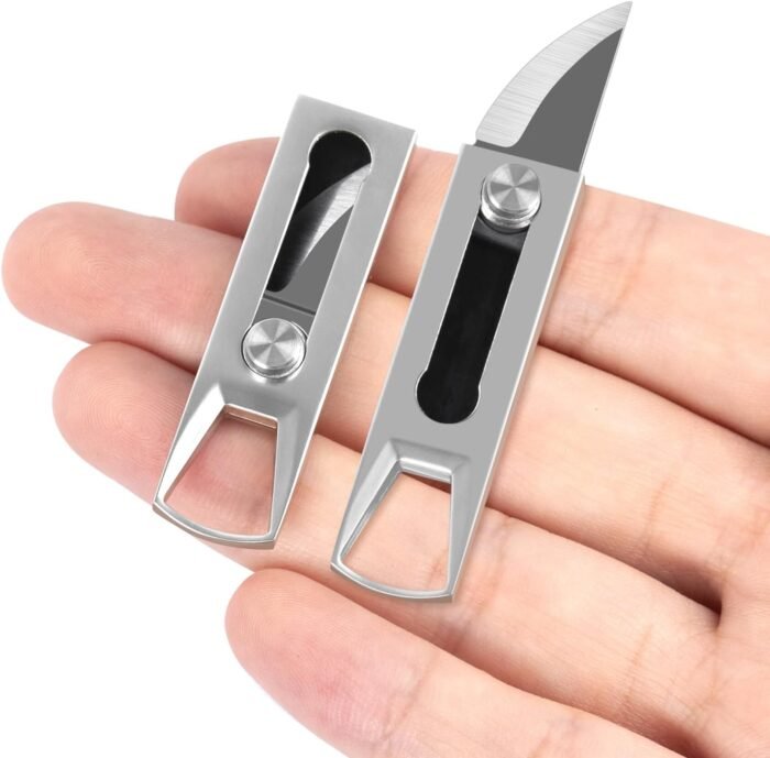 Small Keychain Knife, 2pcs Mini Keychain Box Cutter, Tiny Pocket Knives with Sta... - Image 2