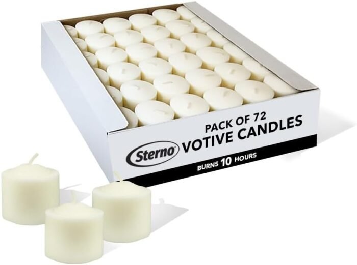 Sterno 72-Pack Votive Candles Bulk Pack - Long Lasting Tea Lights, Burns Up to 1... - Image 2
