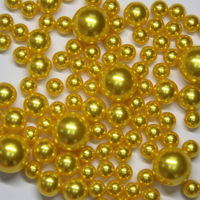WELMATCH Yellow Pearl Vase Fillers - 120 pcs 0.75 LB Faux Pearl Beads 14mm 20mm ... - Image 2