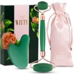 WITTY Jade Face Roller and Gua Sha Set in Hand-Drawn Giftbox - Gua Sha Stone, Fa... - Image 2