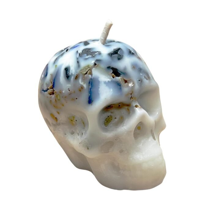 Witches Shield of Protection Herbal Intention Skull Crystal Candle | Ritual Alta... - Image 2