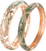 wynameleri Vintage Cloisonne Jewelry Gorgeous Rhinestone Handcrafted Bracelets E... - Image 2