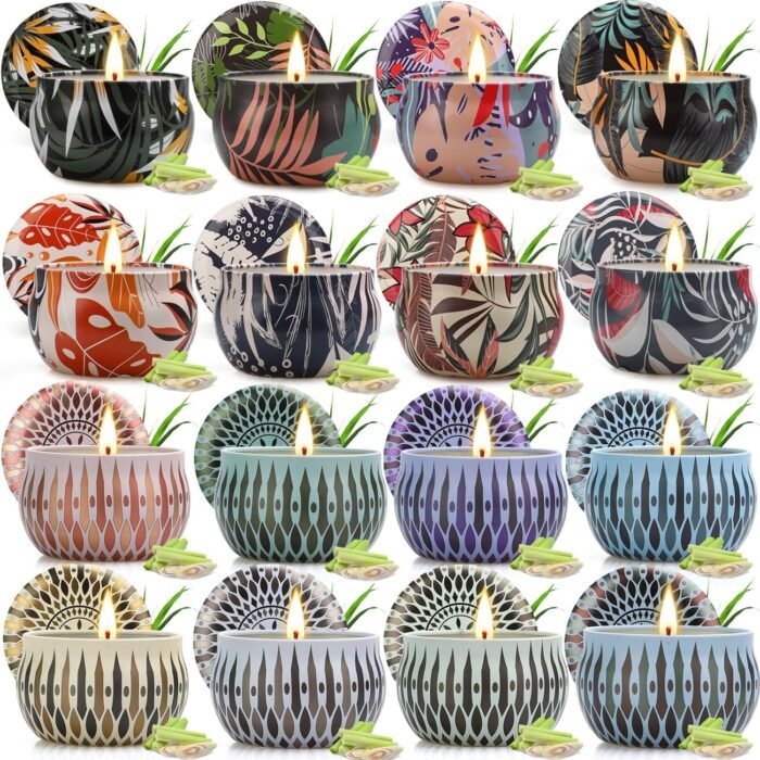 16 Pack Citronella Candles Outdoor, 320 Hours Long Lasting Scented Citronella Ca... - Image 2