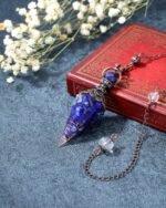 PESOENTH Pendulum Crystal,Lapis Lazuli Healing Spiritual Hexagonal Crystal Pendu... - Image 3
