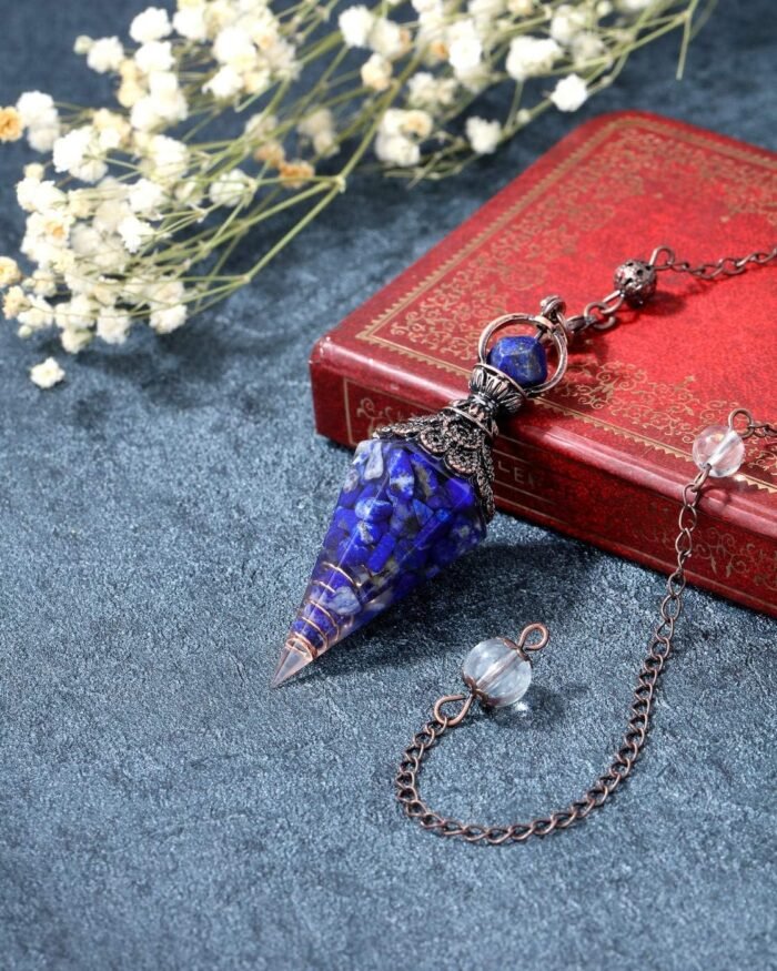 PESOENTH Pendulum Crystal,Lapis Lazuli Healing Spiritual Hexagonal Crystal Pendu... - Image 3