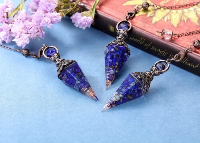PESOENTH Pendulum Crystal,Lapis Lazuli Healing Spiritual Hexagonal Crystal Pendu... - Image 4
