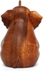 OMA Elephant Statue Lucky Fortune Solid Wooden Hand Crafted Sitting Elephant Sta... - Image 6