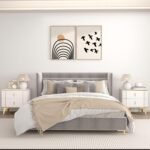 Nightstands Set of 2, Wood Bedside Table with 2 Drawers, End Table with Striped ... - Image 7