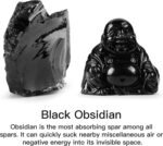 Artistone Black Obsidian Crystal Happy Buddha Statue 2 Inch Hand Carved Gemstone... - Image 5