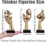 3 Pcs Thinker Small Statue Set - Black Gold Abstract Art Figurines Home Living R... - Image 4