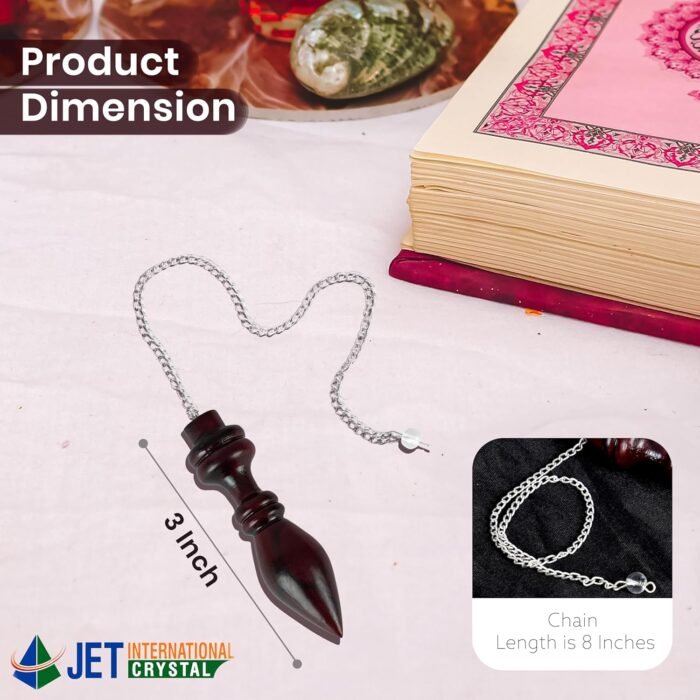 Jet Rosewood Egyptian Pendulum R-6 for Healing, Metaphysical Divination Gemstone... - Image 3