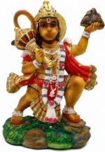 Hindu God Flying Hanuman Statue - 9.2”H Jayanti Murti Pooja Diwali Gift for Indi... - Image 5