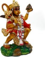 Hindu God Flying Hanuman Statue - 9.2”H Jayanti Murti Pooja Diwali Gift for Indi... - Image 6