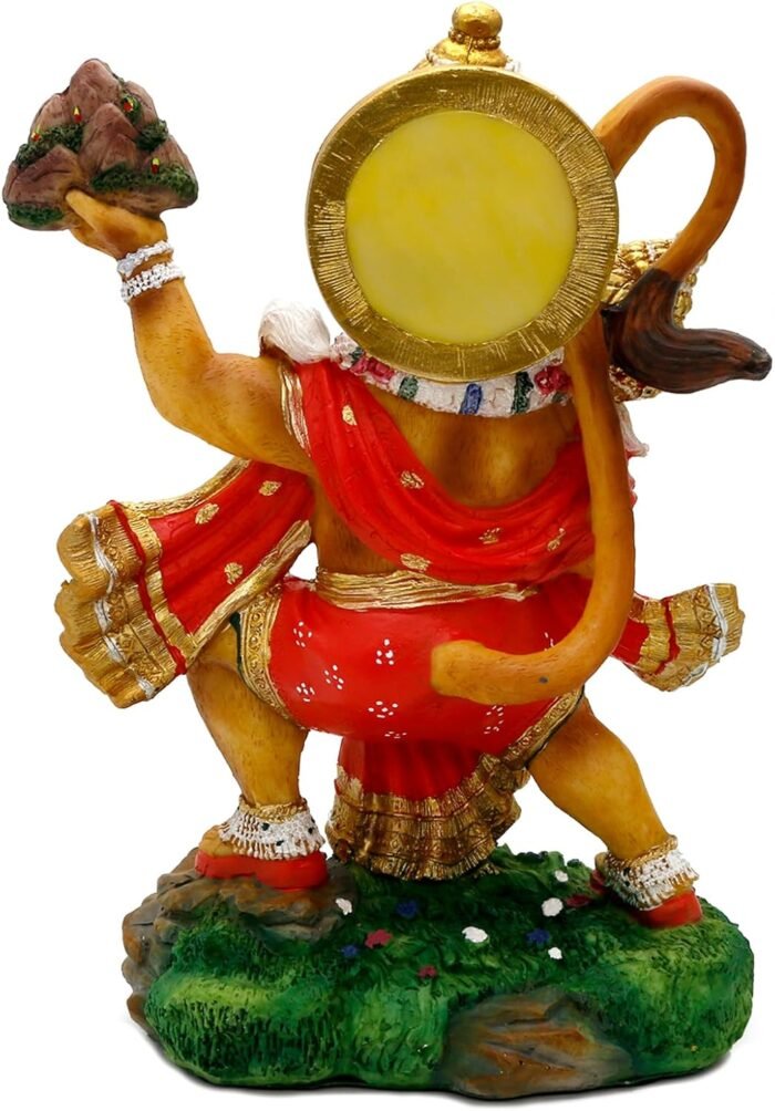 Hindu God Flying Hanuman Statue - 9.2”H Jayanti Murti Pooja Diwali Gift for Indi... - Image 10