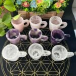 Crystal Drink Rose Quartz Cup, Dream Amethyst Tea Cup, Clear Quartz Cup with Han... - Image 3