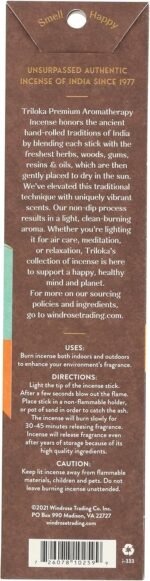 Triloka Premium Incense, Frankincense-Myrrh-Sandalwood Blend, 10 Sticks - Image 3