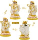 alikiki Hindu Radha Krishna Idols Statue- 5.7”H Marble Look Indian God Krishna R... - Image 5