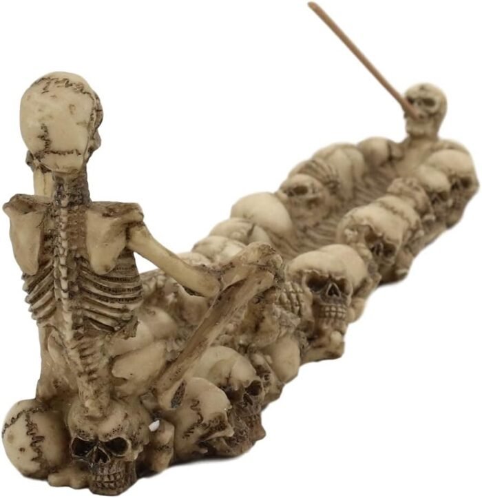 Ebros God of The Dead Skeleton King Sitting by Ossuary Skull Graveyard Incense S... - Image 3