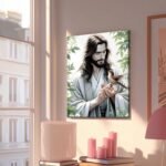 Jesus Canvas Wall Art Decor Framed Painting - 8X10 inch Jesus Holding Bird Artwo... - Image 9