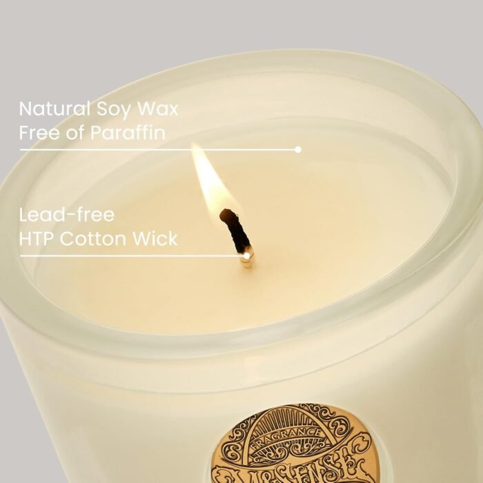 M&SENSE Natural Soy Candle | Vanilla Dream & White | 9.2 oz, 50H Burn Time | Lux... - Image 5