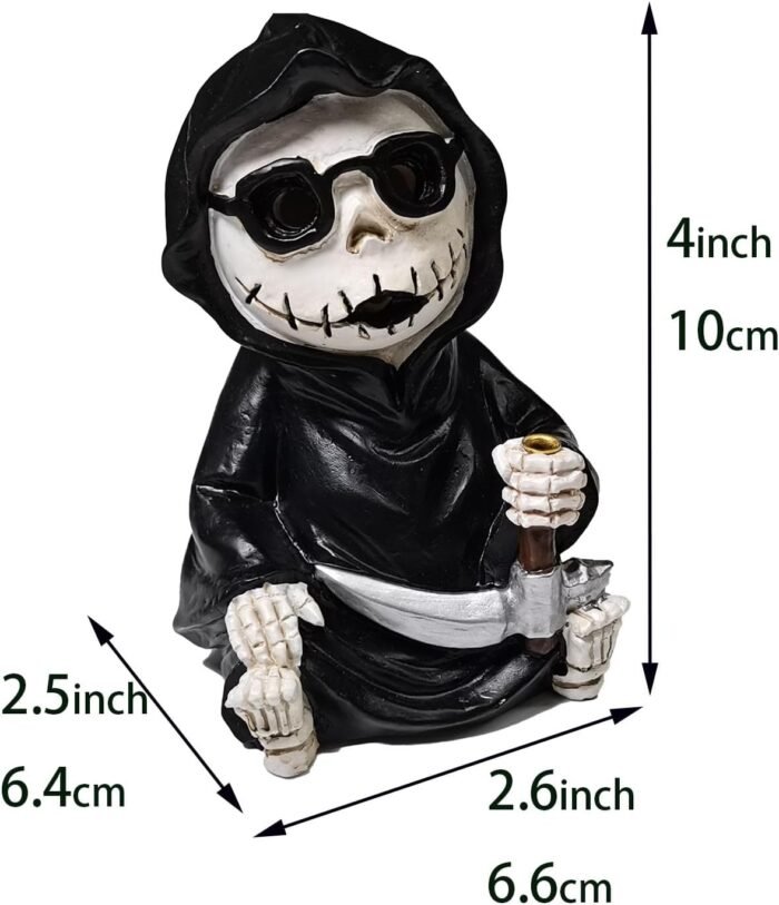 Skeleton Grim Reaper Voodoo Doll Incense Burner Gothic Decoration Ghost Cone Bur... - Image 4