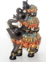 Dalax- Baby Elephants Riding on Mama Elephant Home Decorative Accent Trunk Facin... - Image 3