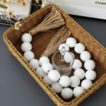 Large White Wooden Beads Garland Farmhouse Decor 50inch long with 1.6" Diameter ... - Image 3