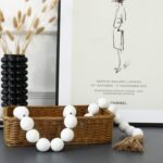 Large White Wooden Beads Garland Farmhouse Decor 50inch long with 1.6" Diameter ... - Image 4