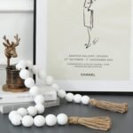 Large White Wooden Beads Garland Farmhouse Decor 50inch long with 1.6" Diameter ... - Image 5