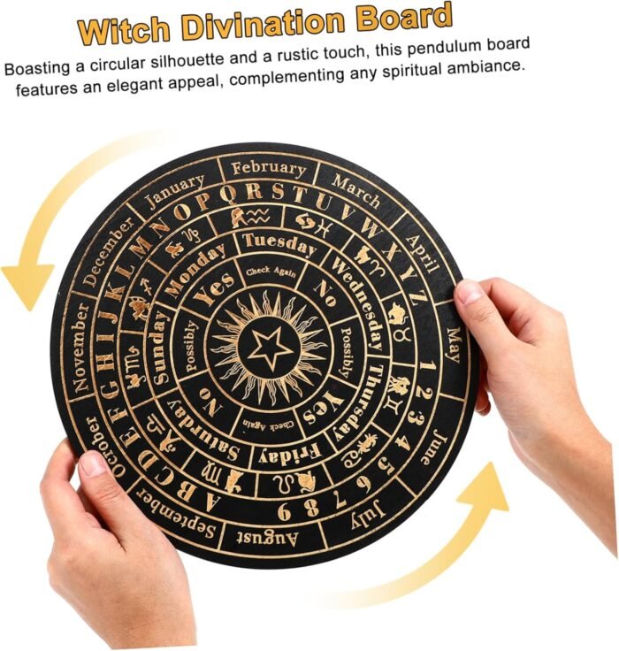 Pendulum Board for Divination and Home Decor Wooden Message Board with Markings ... - Image 4