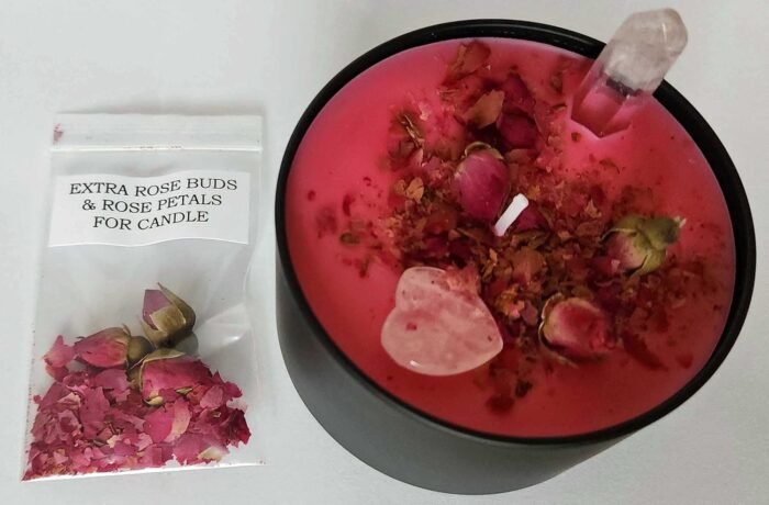 Romantic Ritual Love Candle – Handmade with Herbs & Crystals for Attraction & En... - Image 7