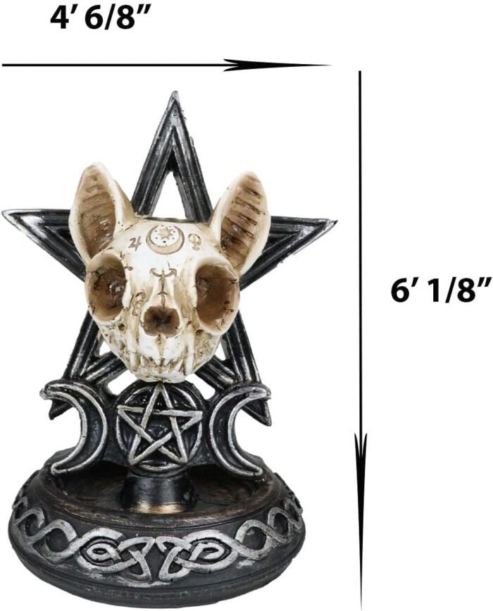 Ebros Gift Paranormal Occult Ouija Cat Skull with Triple Moon and Pentagram Sacr... - Image 4