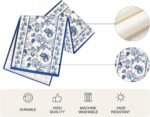 WRAPAHOLIC Blue Floral Table Runner - 13 x 72 Inch - Seasonal Spring Summer Farm... - Image 3