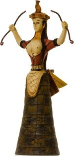 Minoan Snake Goddess 16th Century Replica Cretan Healer Priestess Statue 7.9" - Image 3