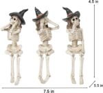 Halloween Statues No-Evil Skeleton Collectible-Figurines - Realistic Skeleton Ha... - Image 6