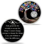 8 Year Sobriety Chip Coin Gift l Tree of Life Butterfly AA Medallion with Sereni... - Image 4