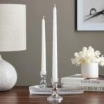 Pomp Glow 12" Inch Taper Candles (12 Pack) | White Unscented Decorative Taper Ca... - Image 3