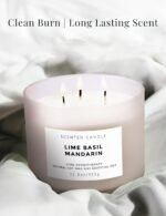 Lime Basil Mandarin Scented Candle - Large 3 Wick Soy Candle 15.8 oz - Aromather... - Image 5