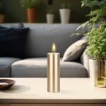 Mega Candles 1 pc Unscented Solid Gold Pillar Candles, Hand Poured Premium Wax C... - Image 4