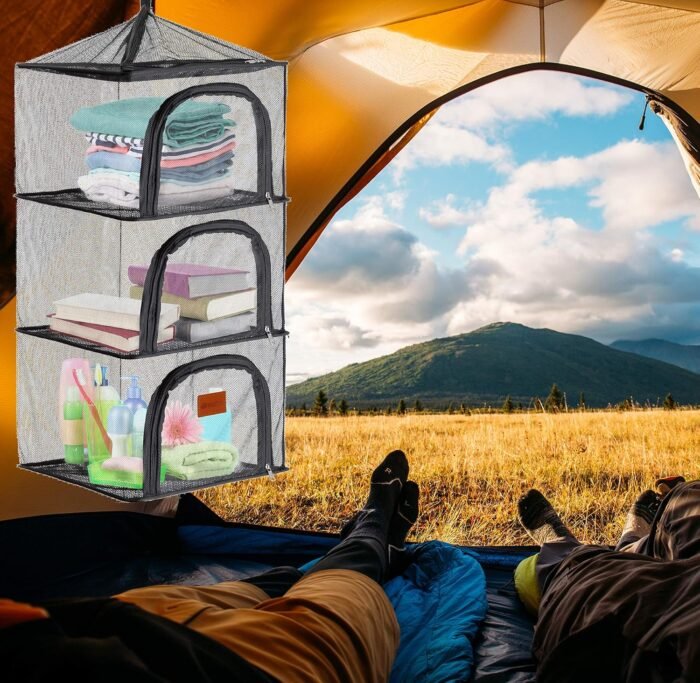 Wealers Outdoor Dry Net Storage and Food Screen 3-Tier Camping, Barbecue, Picnic... - Image 9