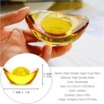 2PCS Handmade Chinese Yellow Crystal Yuan Bao Figurine Collectibles Feng Shui Go... - Image 3